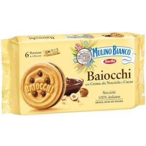 Mulino Bianco Biscotti Baiocchi con Crema alla Nocciola e Cacao per Colazione e Snack