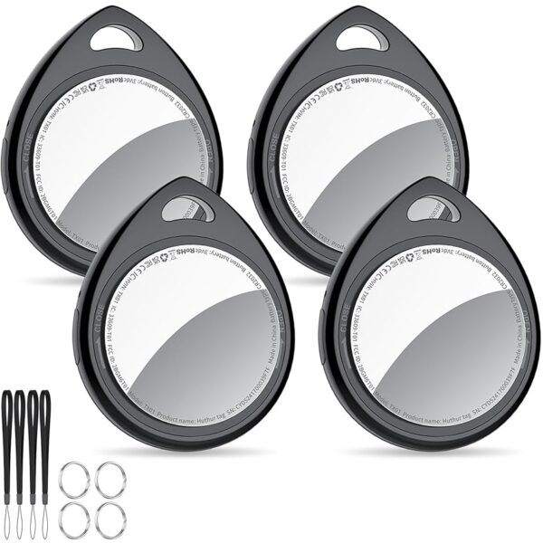QCOQ® Air Tags 4 Pezzi Nero