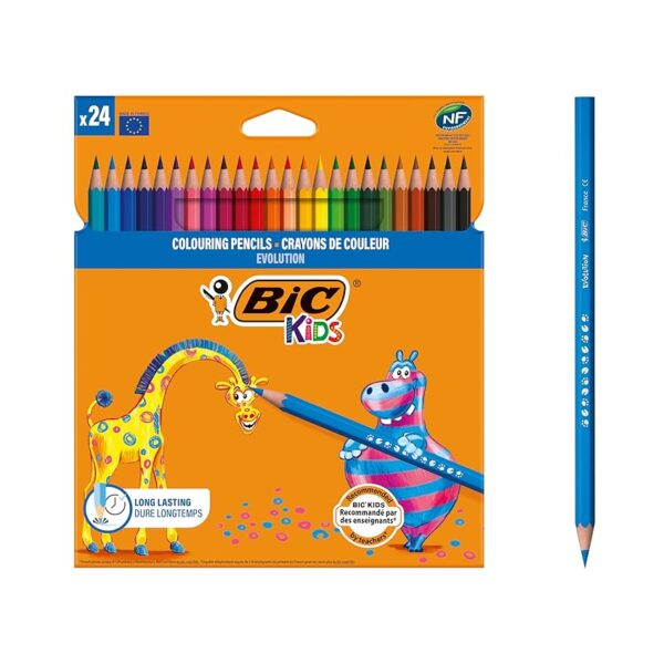 Bic Kids Evolution Ecolutions Matite Colorate in Resina senza Legno Confezione da