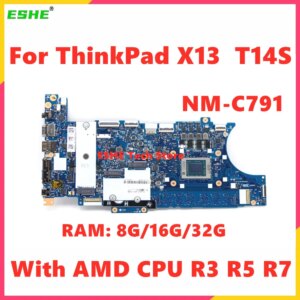 Per Lenovo ThinkPad X13 T14S Scheda Madre Del Computer Portatile Con AMD CPU R3 R5