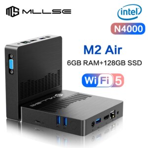 MLLSE Mini PC M2 Air Intel Gemini Lake N4000 Intel J3710 Windows 11 6 GB RAM 128 GB ROM Dual