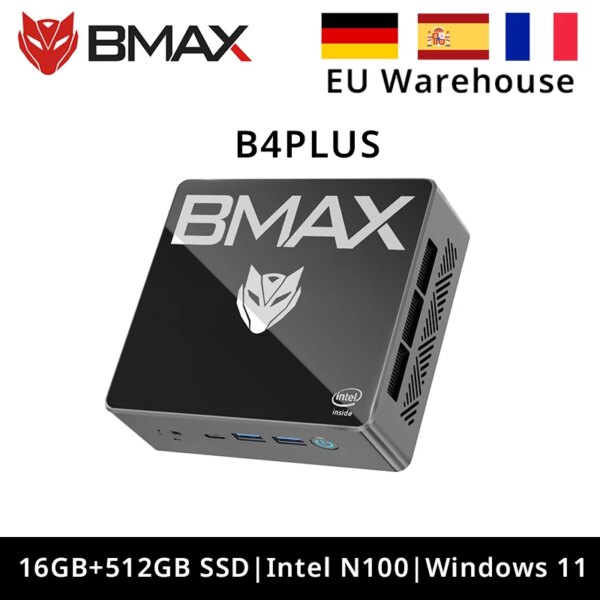 Bmax B4 Plus Mini Pc Windows 11 Pc Intel N100 16Gb 512Gb Ssd 2*Hdmi 1*Type