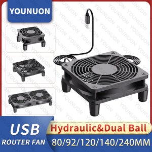 Ventola del router USB 5V 80mm 92mm 120mm 140mm TV Box fai da te Dispositivo di raffreddamento