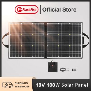 FF Flashfish 100W 18V pannello solare portatile 5V USB pieghevole caricabatteria a