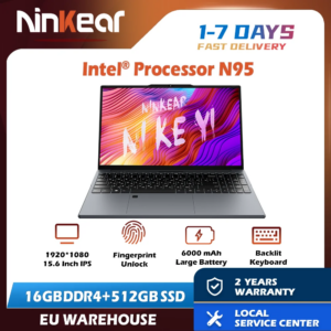 Laptop Ninkear N15 Air 15.6" FHD IPS 16GB DDR4 512GB SSD Intel N95 180 ° Flip con