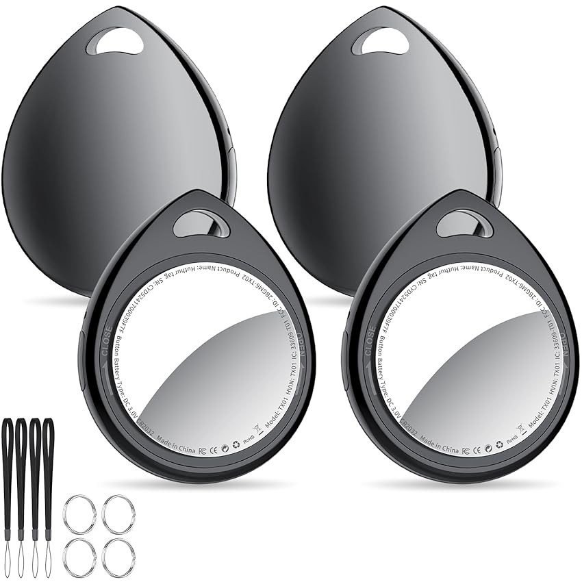 QCOQ® Air Tags 4 Pezzi Nero 2025 QCOQ® Air Tags 4 Pezzi Nero 2025
