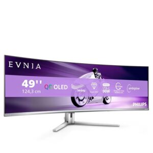 Philips Evnia 49M2C8900L - Monitor da gioco curvo OLED DQHD da 49 pollici