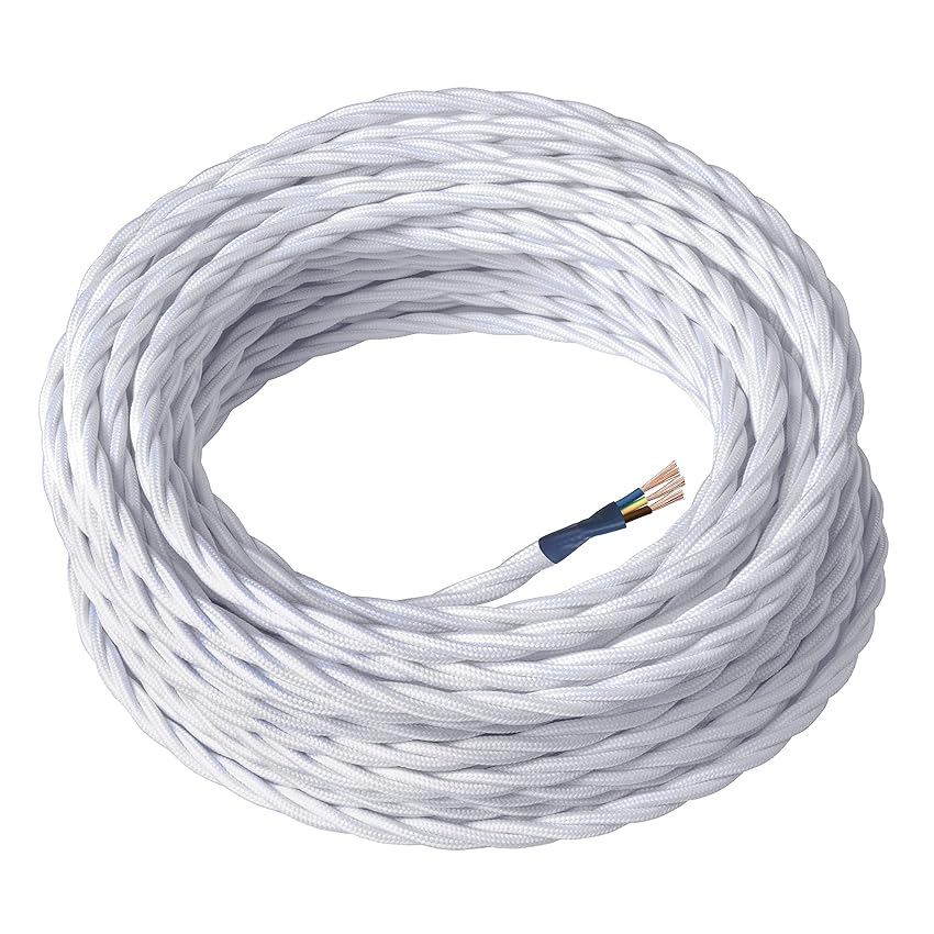 Amarcords - Cavo elettrico tessile colore BIANCO Amarcords - Cavo elettrico tessile colore BIANCO