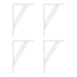 Amig - Confezione da 4 Staffe per Mensole Colore Bianco | Staffa per mensole 250 x