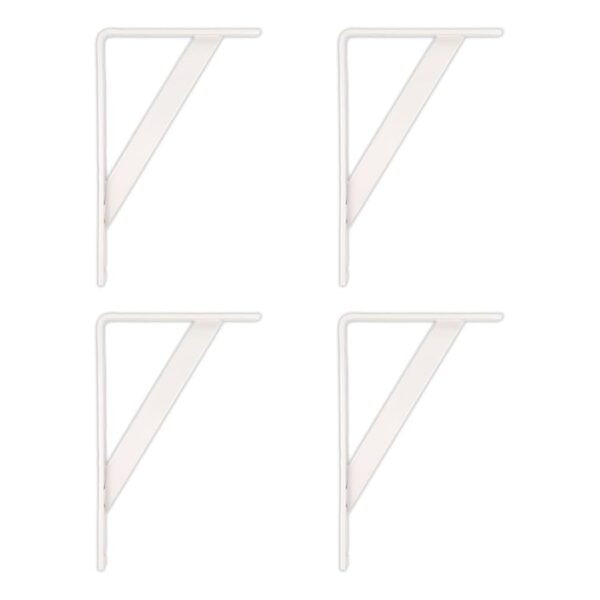 Amig - Confezione da 4 Staffe per Mensole Colore Bianco | Staffa per mensole 250 x