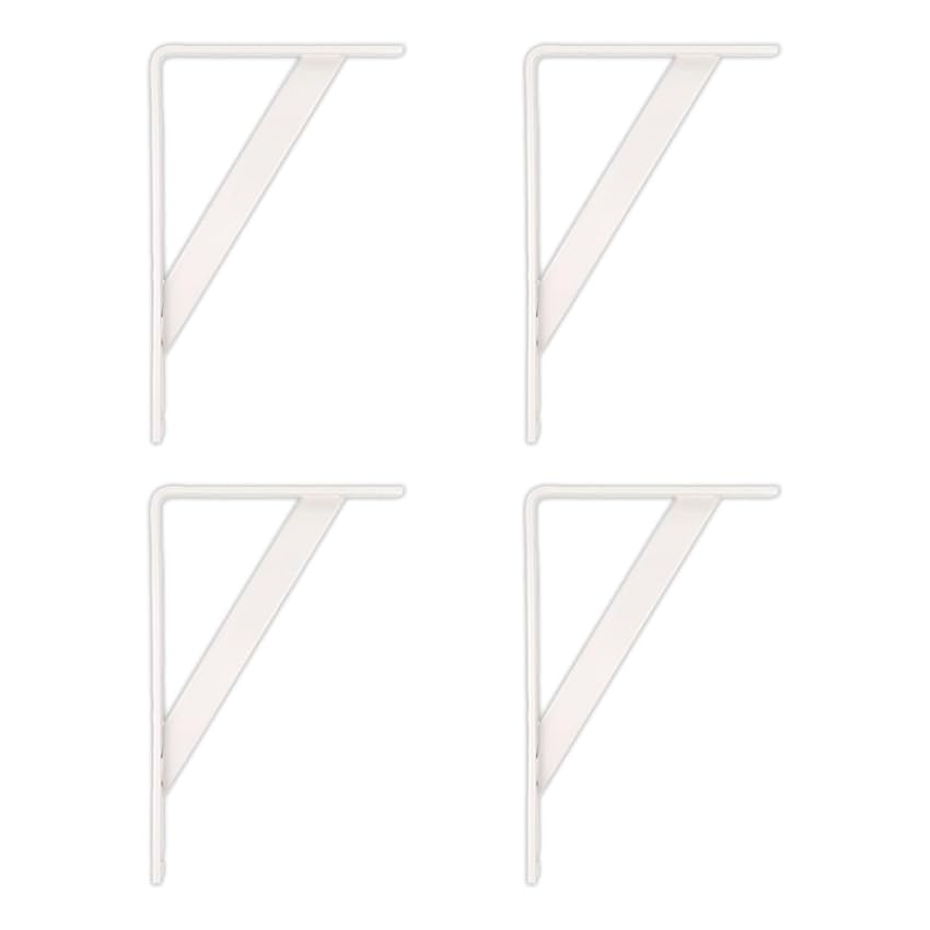 Amig - Confezione da 4 Staffe per Mensole Colore Bianco | Staffa per mensole 250 x Amig - Confezione da 4 Staffe per Mensole Colore Bianco | Staffa per mensole 250 x