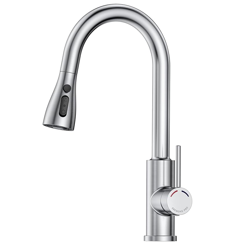 SREWOHS PRO Rubinetto miscelatore per lavello da cucina con doccetta estraibile SREWOHS PRO Rubinetto miscelatore per lavello da cucina con doccetta estraibile