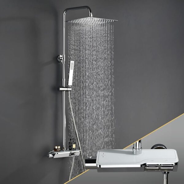 Görbach Colonna Doccia con Termostatico in Acciaio INOX 304 Colonna Doccia Rubinetto