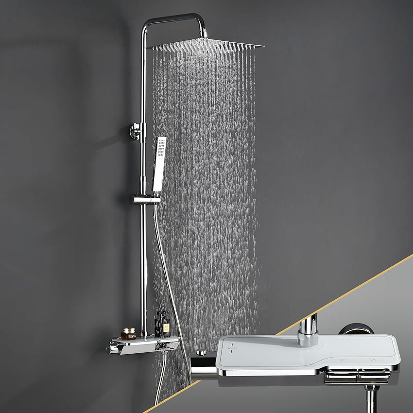 Görbach Colonna Doccia con Termostatico in Acciaio INOX 304 Colonna Doccia Rubinetto Görbach Colonna Doccia con Termostatico in Acciaio INOX 304 Colonna Doccia Rubinetto