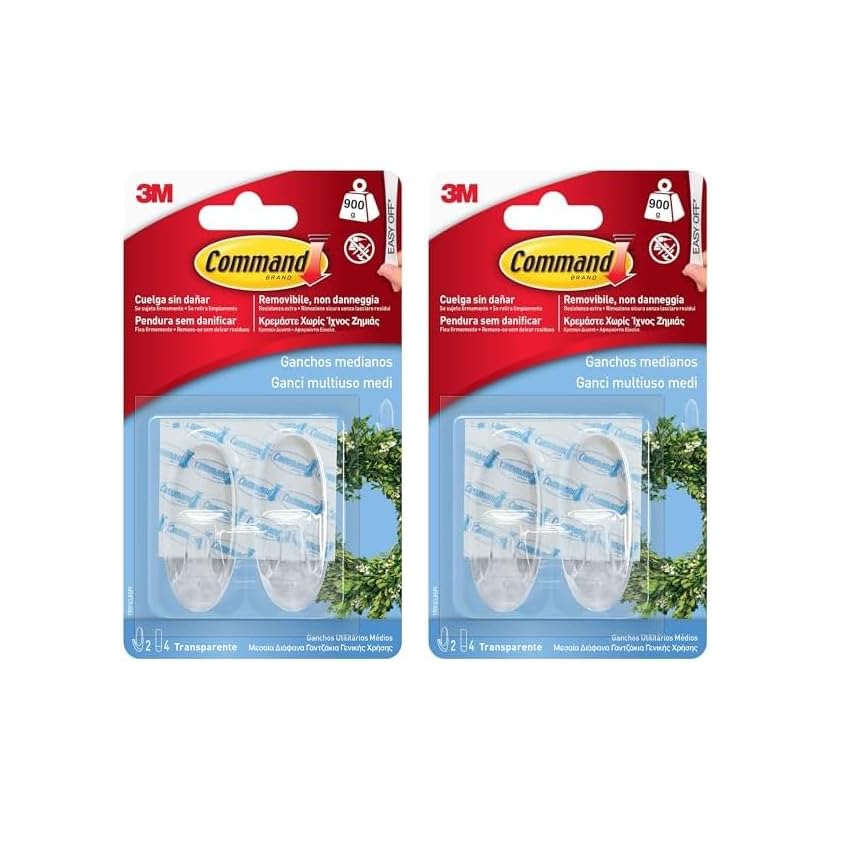 Command Ganci Medi Trasparenti Adesivi Command Ganci Medi Trasparenti Adesivi