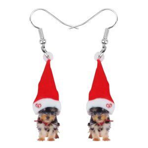 WEVENI Orecchini in acrilico per cani di Chihuahua di Natale