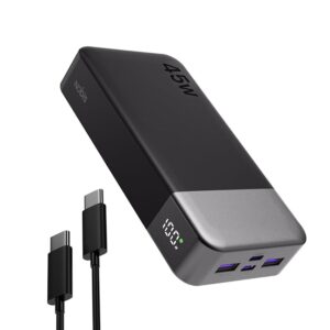 Nobis Power Bank 20000mAh Powerbank 45W Ricarica Rapida Caricatore Portatile USB C In & Out