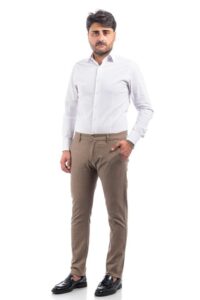 Pantalone Uomo Invernale Quadri Cotone Principe Galles Jeans Elasticizzato VEQUE