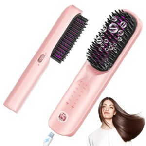 Bopcal Spazzola Lisciante per Capelli 10000mAh - 3 in 1 Spazzola Lisciante Senza Fili