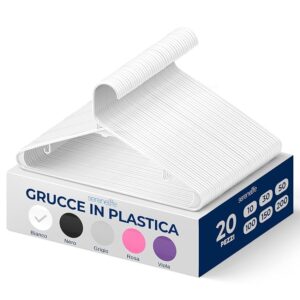SereneLife Set di 20 Grucce Appendiabiti in Plastica
