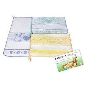 Tex family SET 3 ASCIUGAMANI ASILO POPPY | cm. 40x55 puro cotone con tela AIDA da