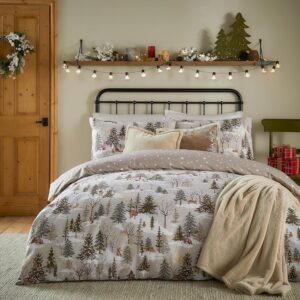 Furn. Set copripiumino Forest Festivities - Biancheria da letto natalizia reversibile