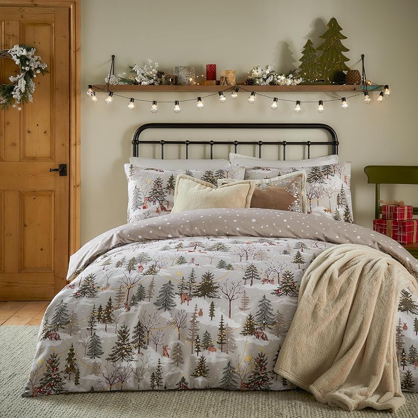 Furn. Set copripiumino Forest Festivities - Biancheria da letto natalizia reversibile Furn. Set copripiumino Forest Festivities - Biancheria da letto natalizia reversibile