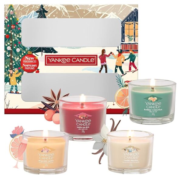 Yankee Candle Set regalo di candele profumate di Natale | 4 mini candele votive riempite