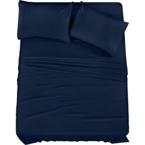 Utopia Bedding Set di lenzuola in microfibra 4 pezzi (blu navy)