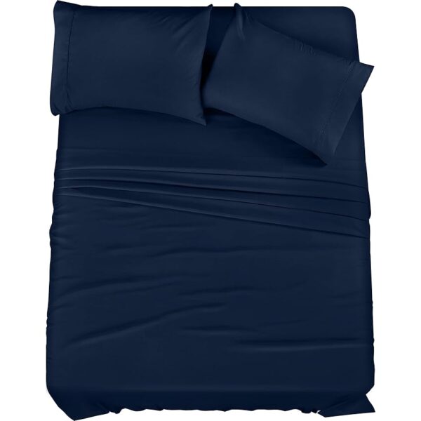 Utopia Bedding Set di lenzuola in microfibra 4 pezzi (blu navy)