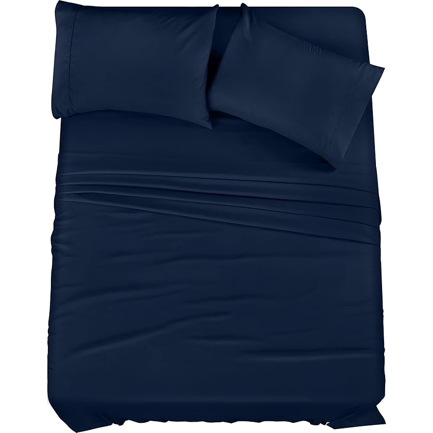 Utopia Bedding Set di lenzuola in microfibra 4 pezzi (blu navy) Utopia Bedding Set di lenzuola in microfibra 4 pezzi (blu navy)