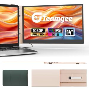 Teamgee 14.1" Monitor portatile color oro rosa - Schermo esterno ultra sottile 1080P