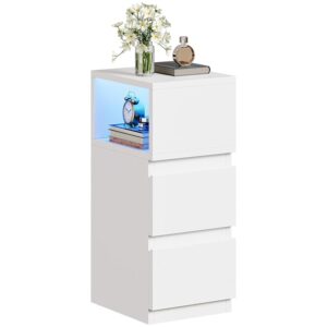 YITAHOME Set di 2 comodini sottili con luce