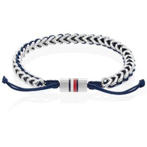 Bracciale Uomo TOMMY HILFIGER BRAIDED 2790511 Acciaio Inossidabile Tessuto Blu
