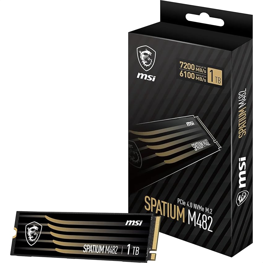 MSI SPATIUM M482 SSD 1TB - Unità SSD interna PCIe 4.0 NVMe M.2 MSI SPATIUM M482 SSD 1TB - Unità SSD interna PCIe 4.0 NVMe M.2