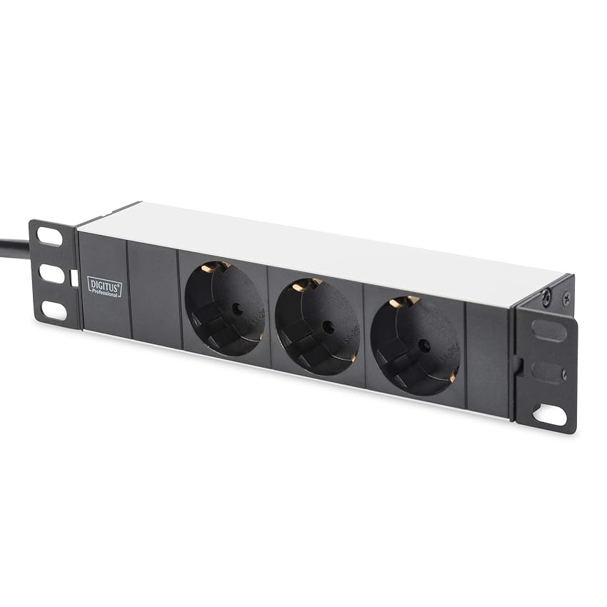 DIGITUS DN-95411 - Ciabatta a 3 prese - 1U - 10 pollici (254 mm) DIGITUS DN-95411 - Ciabatta a 3 prese - 1U - 10 pollici (254 mm)