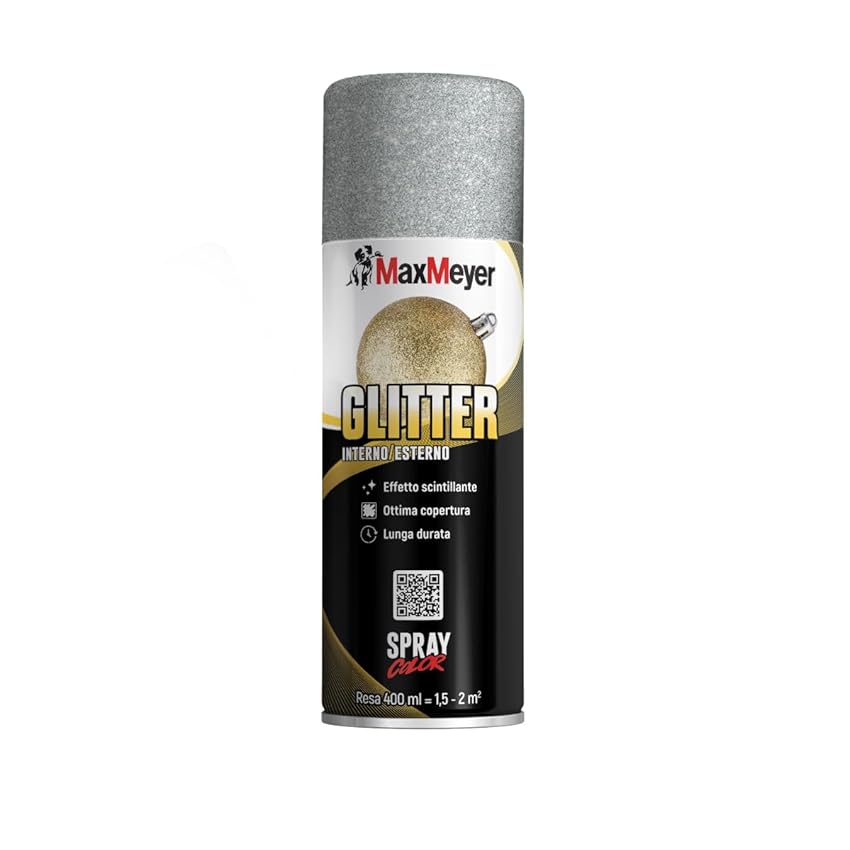 MAXMEYER Spray Glitter Argento 0.400 L MAXMEYER Spray Glitter Argento 0.400 L