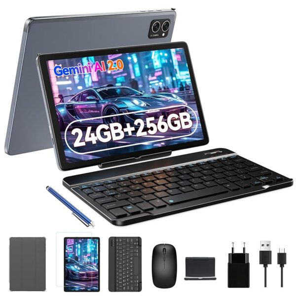 TABWEE Tablet con Tastiera - 24 GB RAM+ 256 GB ROM(4 TB TF)