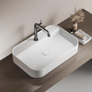 EMKE Lavabo Rettangolare da Appoggio – Lavabo per Bagno e WC Ospiti