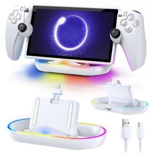 FYOUNG Dock di ricarica per PlayStation Portal compatibile con copertura protettiva