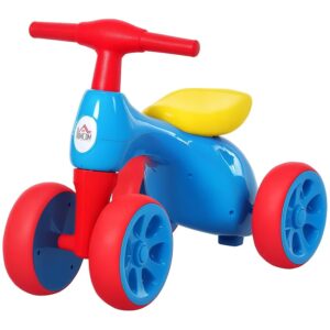 HOMCOM Bicicletta Equilibrio Senza Pedali Giochi con 4 Ruote per Bambini da 18