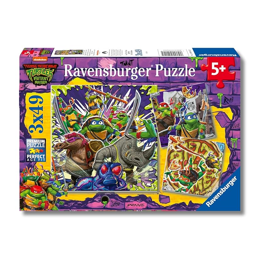 Ravensburger - Puzzles Tartarughe Ninja Confezioni Da 3 | Puzzle Bambini 5 Anni O Ravensburger - Puzzles Tartarughe Ninja Confezioni Da 3 | Puzzle Bambini 5 Anni O