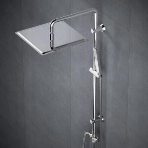 Görbach Colonna Doccia Acciaio Inox Senza Miscelatore Fori Muro Regolabili Set Doccia