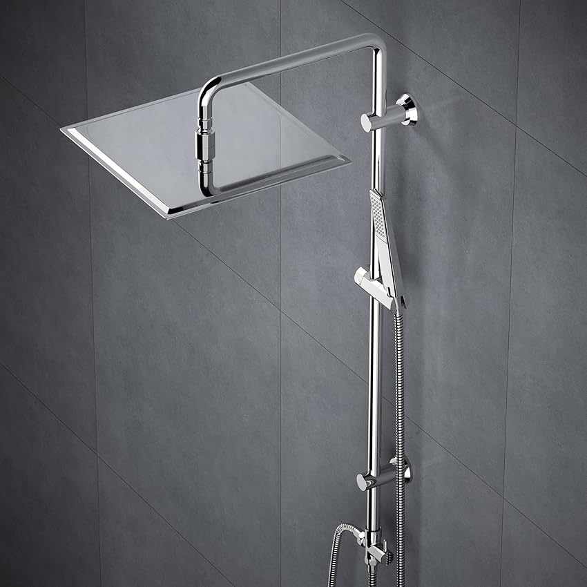 Görbach Colonna Doccia Acciaio Inox Senza Miscelatore Fori Muro Regolabili Set Doccia Görbach Colonna Doccia Acciaio Inox Senza Miscelatore Fori Muro Regolabili Set Doccia