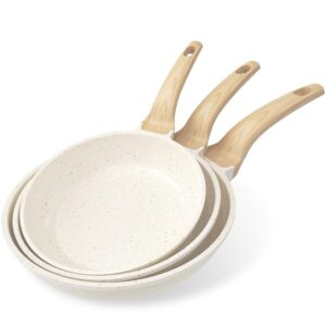 YASHE Set di 3 padelle antiaderenti da 20/24/30 cm con rivestimento in granito