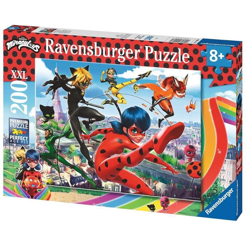 Ravensburger - Puzzle XXL Miraculous | Puzzle 8 Anni In Su | Puzzle Bambini Da 200 Ravensburger - Puzzle XXL Miraculous | Puzzle 8 Anni In Su | Puzzle Bambini Da 200