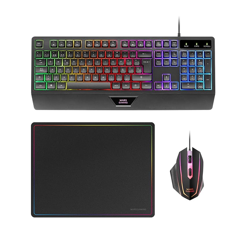 MARS GAMING MCP1 - Pacchetto tastiera e mouse da gioco (2800 DPI) MARS GAMING MCP1 - Pacchetto tastiera e mouse da gioco (2800 DPI)