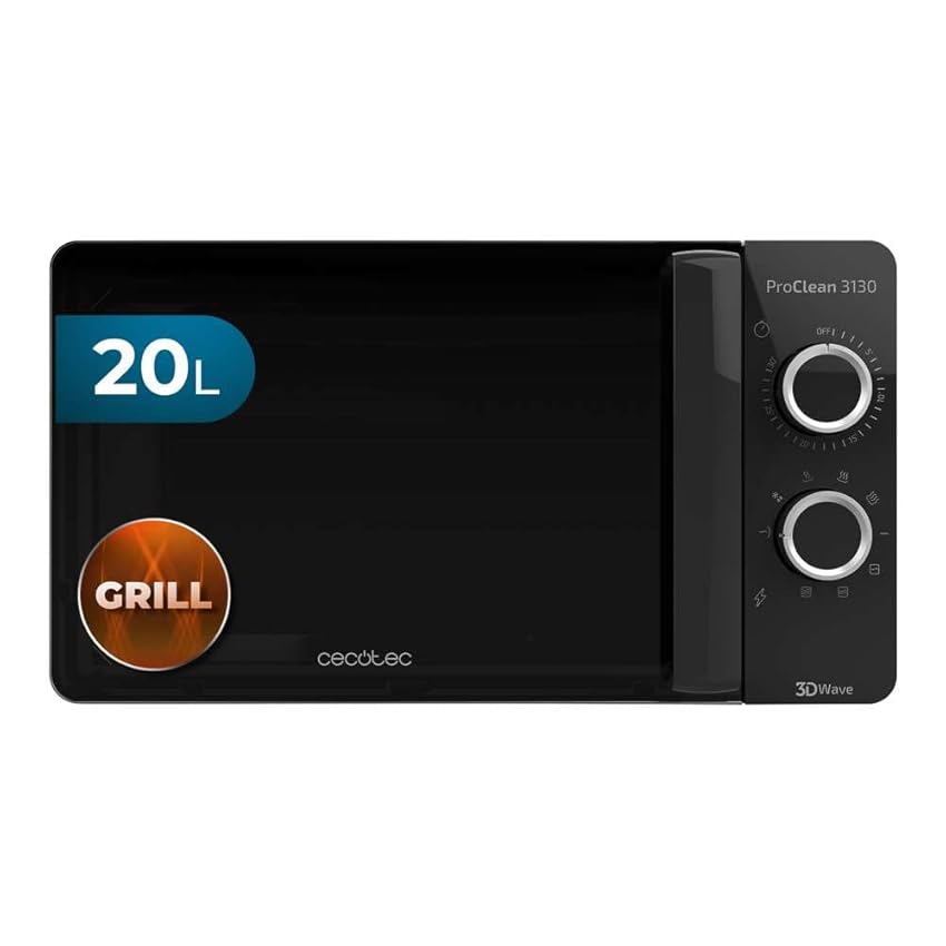Cecotec Microondas con Grill Negro ProClean 3130. 700 W en 6 Niveles Cecotec Microondas con Grill Negro ProClean 3130. 700 W en 6 Niveles
