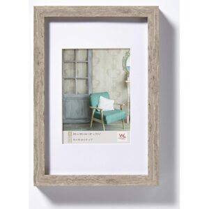 walther design grigio 60 x 80 cm vetro vero Stockholm cornice in legno EA080D