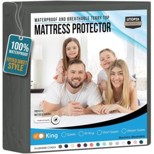Utopia Bedding Coprimaterasso impermeabile king size in spugna di alta qualità